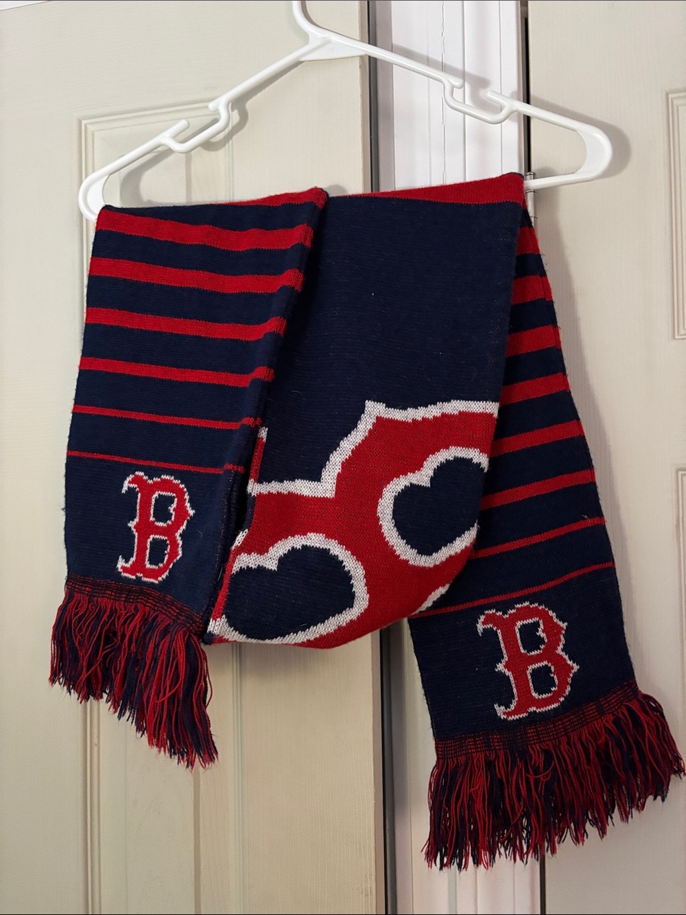 MLB Boston Red Sox Navy and Red Knit Team Scarf
